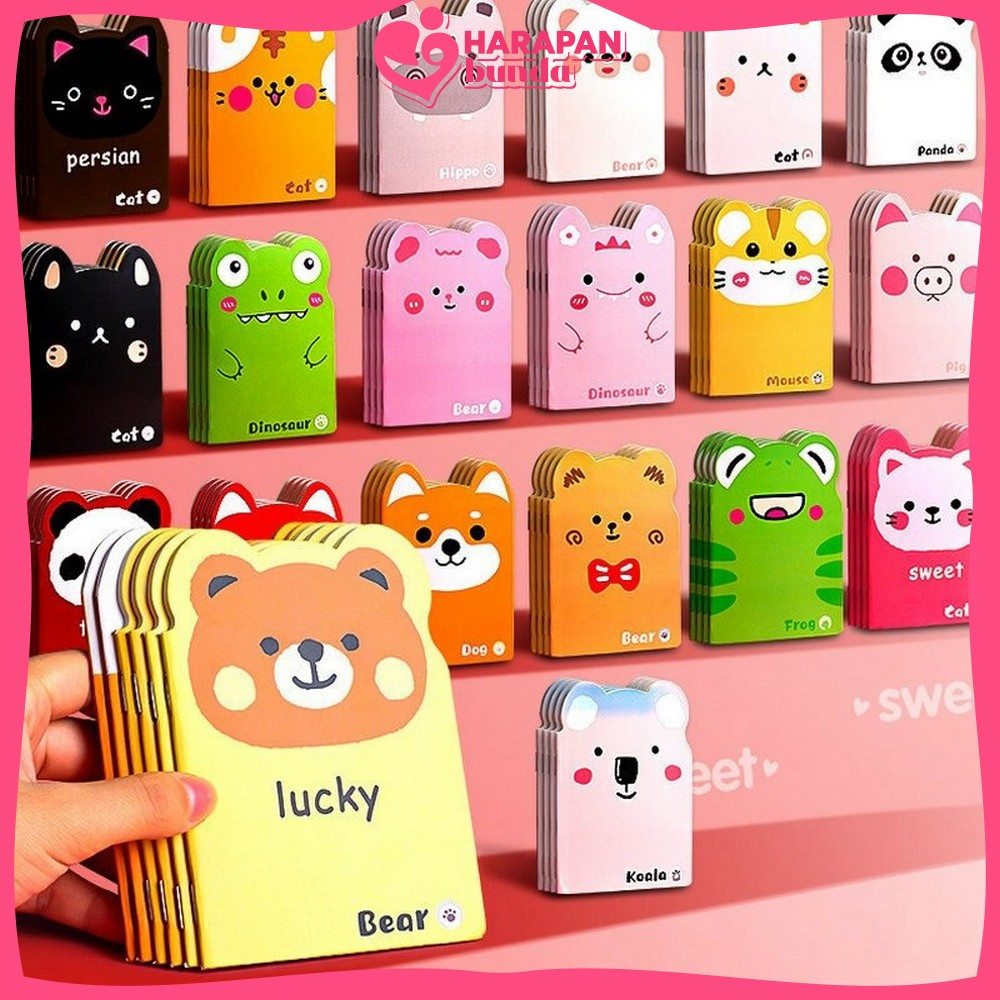 

Note Book Buku Catatan Kartun Berkuping Cartoon Mini Book / Buku Tulis Memo Kecil Mini Motif Karakter Kartun Harapan Bunda A40