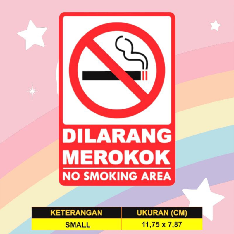 

stiker dilarang merokok NO SMOKING kecil 7,5x11, 5