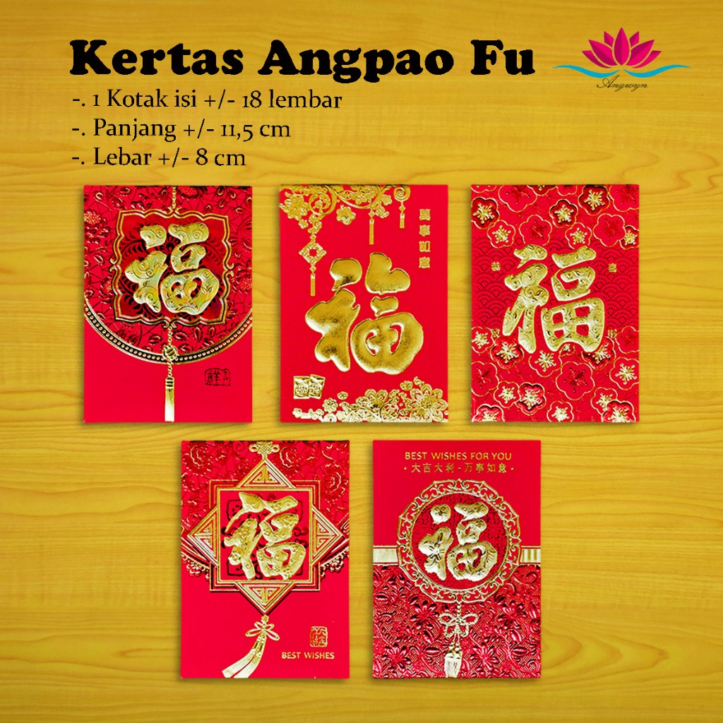 

Kertas Angpau Imlek / Amplop Merah / Angpau Wedding Pernikahan / Angpao Merah Fu