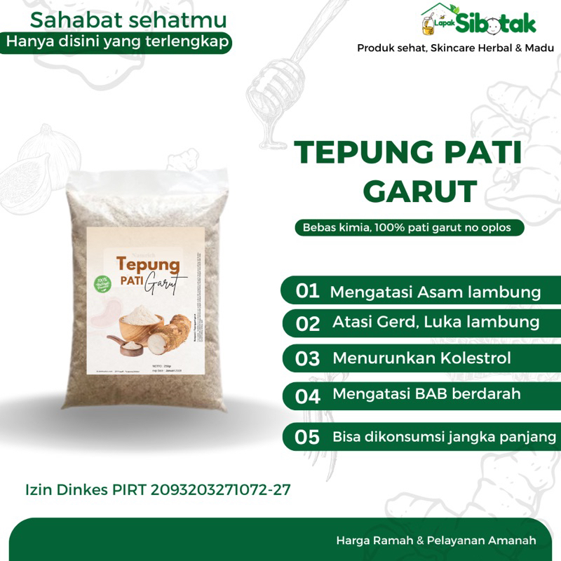 

Tepung pati garut asli Tanpa campuran untuk maag / masalah lambung 250gr