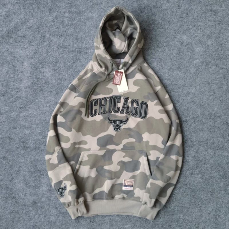 Jaket Hoodie Chicago Bulls Camo Jaket Hoodie Bulls Camo Loreng Pria Wanita