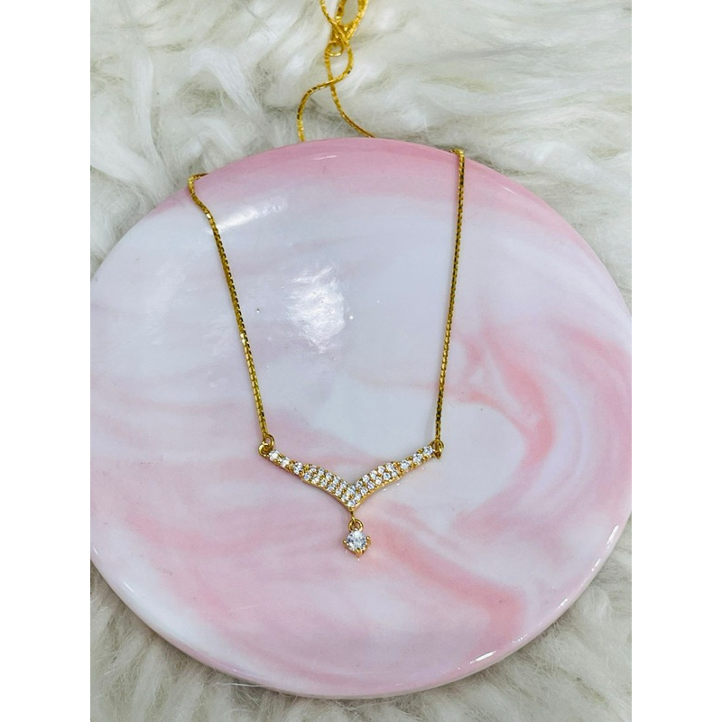 kalung alta motif aurel permata solitaire emas asli kadar 875