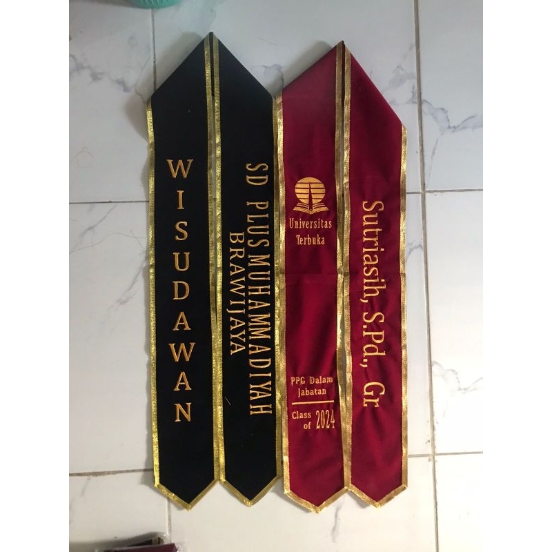 (1 hari jadi) SLEMPANG WISUDA CUSTOM LEHER SLEMPANG LEHER SLEMPANG KALUNG SASH SELENDANG WISUDA