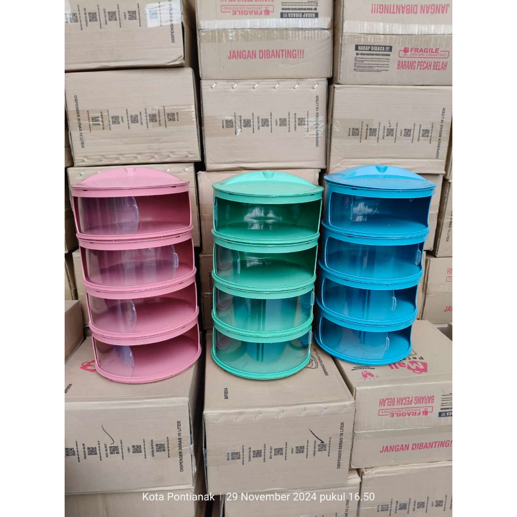 POL Tudung Saji Warna Susun 4 Rak Tudung Saji 4 Susun Makanan Penutup Lauk
