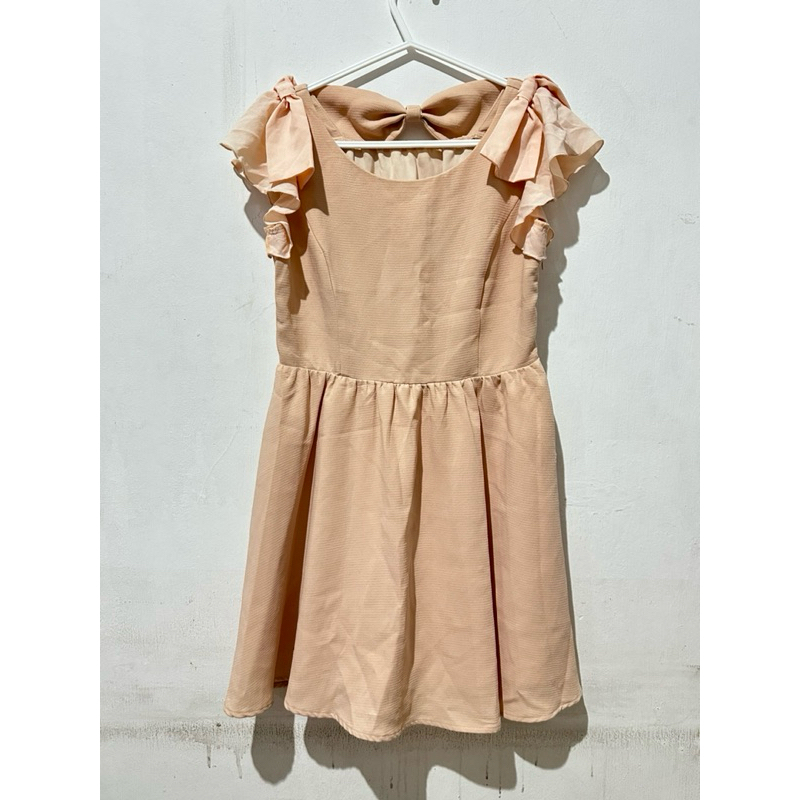 Dress Cream Coquette Pita Korean Preloved