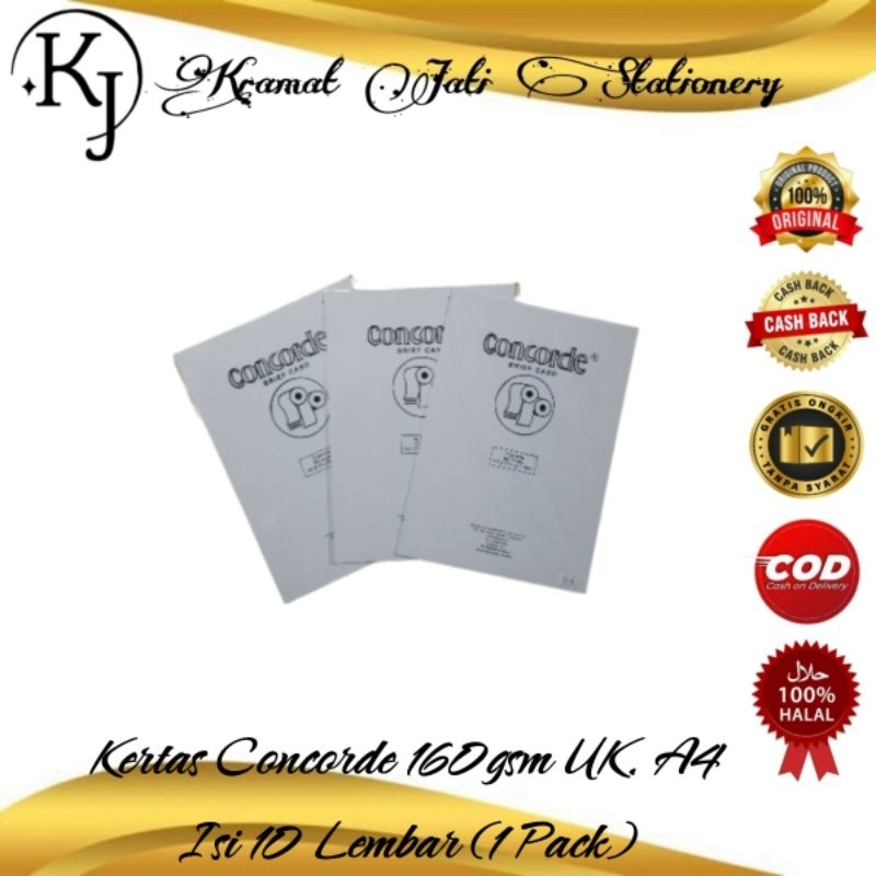 

Kertas Concorde A4 160gsm Isi 10 Lembar (1 Pack)