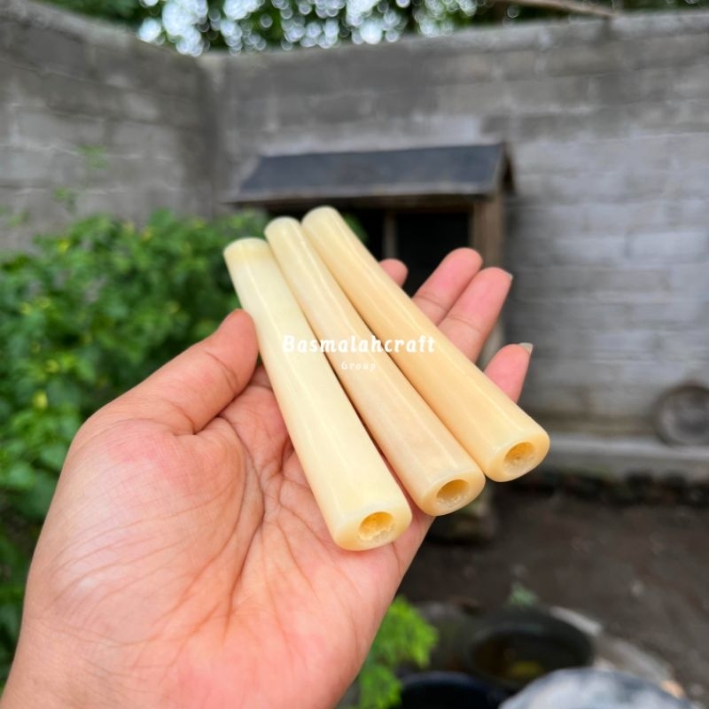 Once Pipa Pipo Tulang Sapi Asli Model Oval Kuning Gading