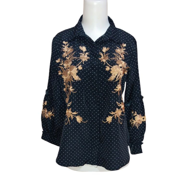 Preloved  Blouse Bunga Emas