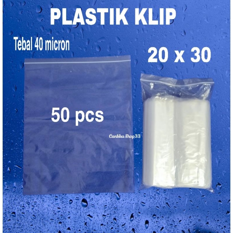 PLASTIK KLIP ZIPPER 20 x 30 TEBAL 40 MICRON ISI 50 PCS