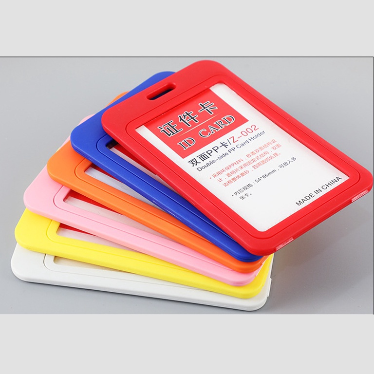 

Hot Now Tempat Id Card Holder Vertical 2 Sisi 5pcs Frame Casing Id Card Name Tag 2 sisi Holder id Card Depan Belakang Terlihat Vertical 5pcs