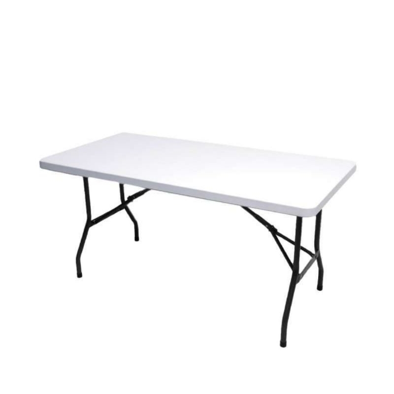 Meja Bazar Jualan Makan Taman Lipat Outdoor Bahan Plastik Kaki Besi camping piknik