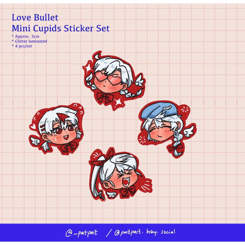 

[READY STOCK] Love Bullet Mini Cupids Sticker Set by pait (@_paitpait)