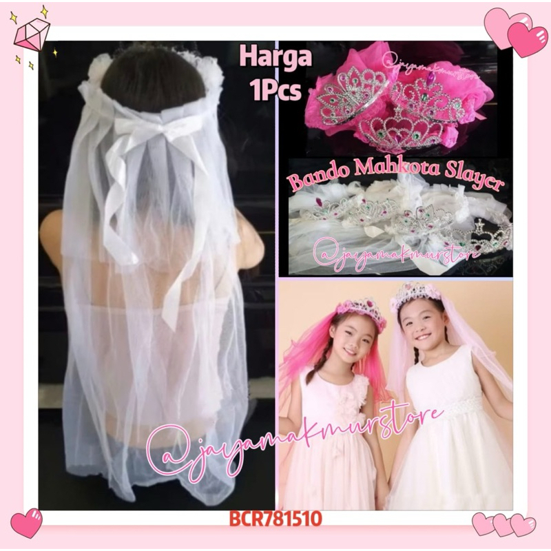 BANDO MAHKOTA SELAYAR TILE /  BANDO MAHKOTA KERUDUNG / BANDO SLAYER MAHKOTA KELILING PENGANTIN ANAK 