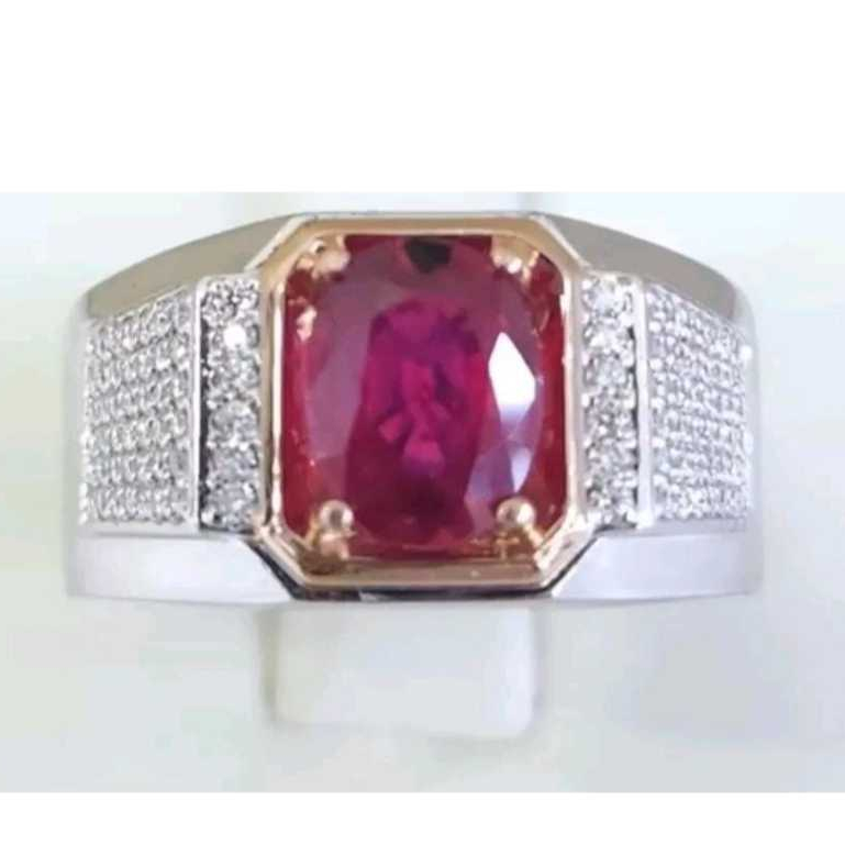 Cincin perak pria batu mulia akik permata 301
