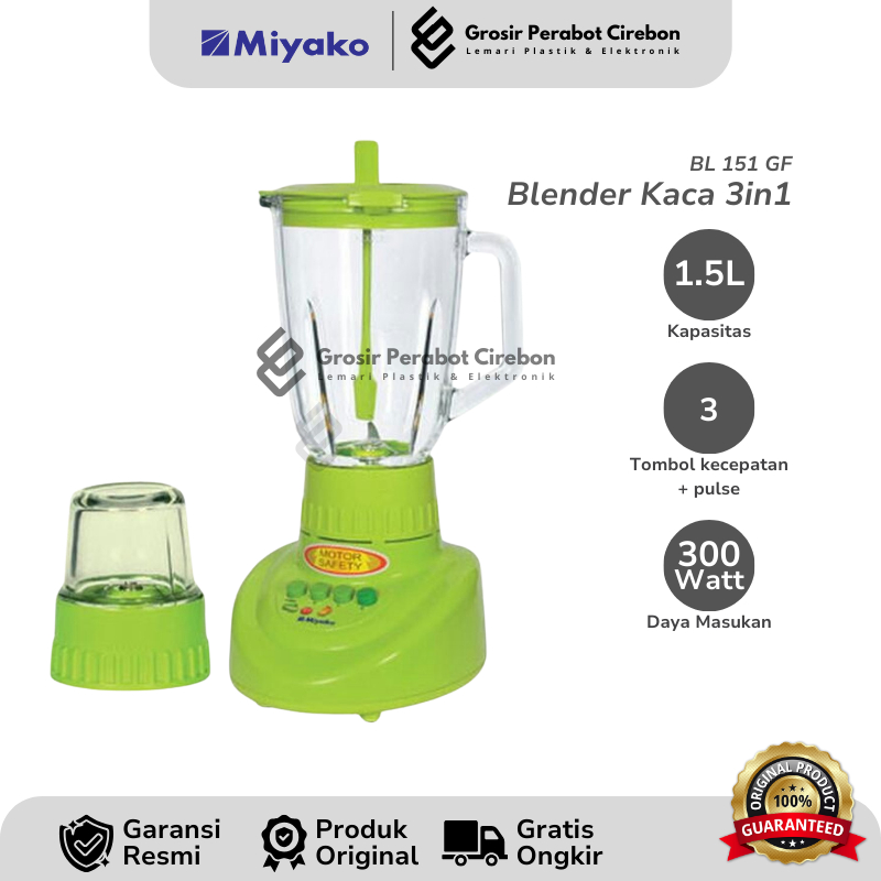 MIYAKO BLENDER PLASTIK BL-151GF / BL 151 GF BLENDER PLASTIK MIYAKO 2 IN 1