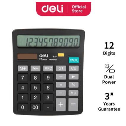 

Deli - Kalkulator Dasar 12 Digit / Calculator E-39231
