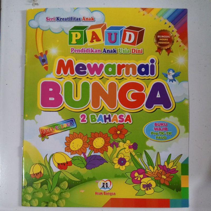 PAUD MEWARNAI BUNGA 2 BAHASA