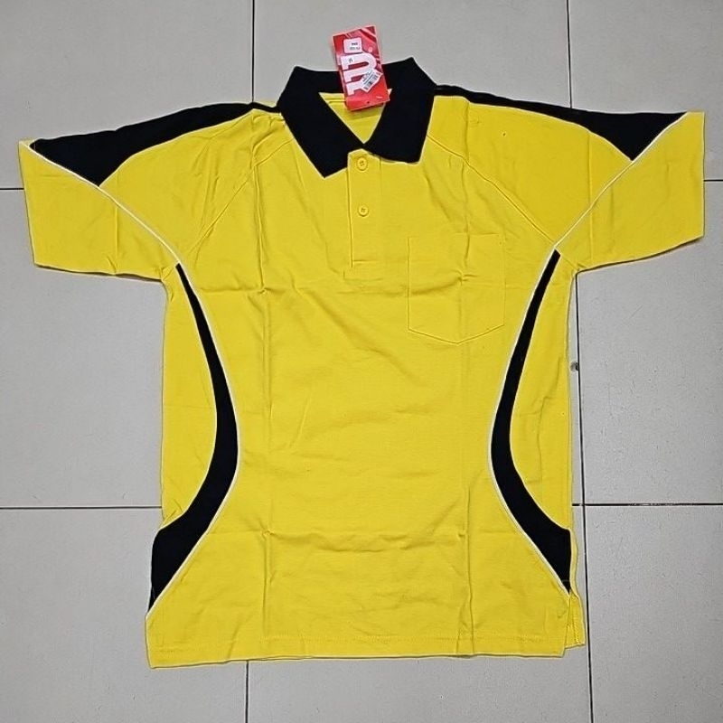 KAOS OLAHRAGA / BAJU SERAGAM OLAHRAGA CV132 BAHAN KATUN WARNA KUNING KOMBINASI HITAM