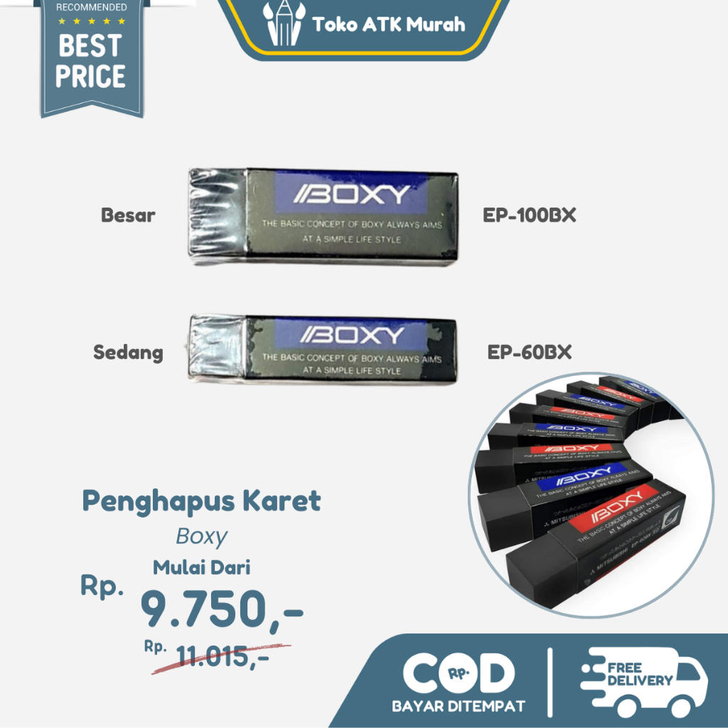 

Penghapus Pensil - Eraser Boxy Kecil EP-60BX / Besar EP-100BX Original Super Bersih
