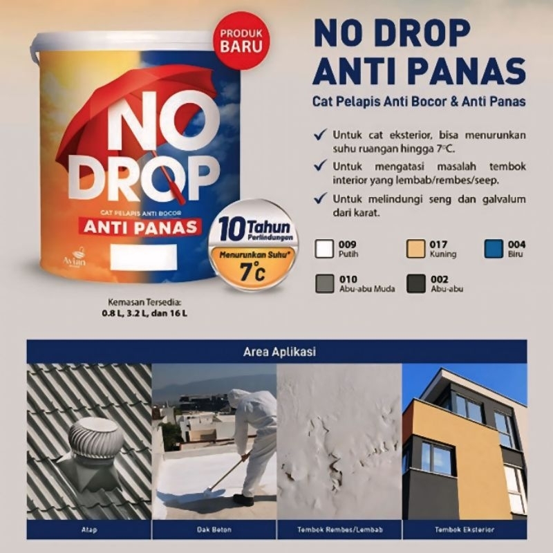 No drop cat anti bocor anti panas 1kg ,no drop anti panas turun 7 derajat
