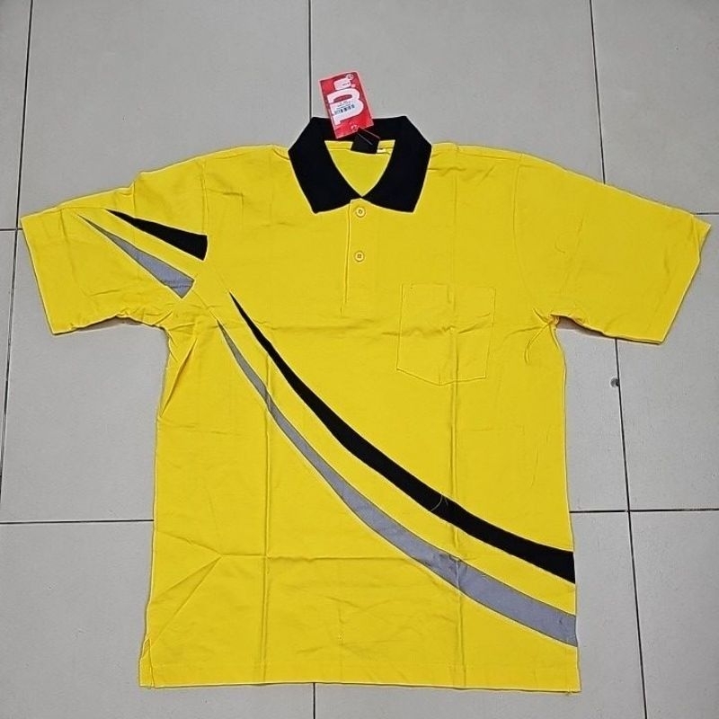 KAOS OLAHRAGA / BAJU SERAGAM OLAHRAGA CK122 BAHAN KATUN WARNA KUNING KOMBINASI HITAM