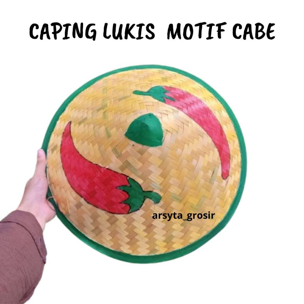 CAPING LUKIS MOTIF CABAI / TOPI CAPING HIAS UNTUK ANAK-DEWASA