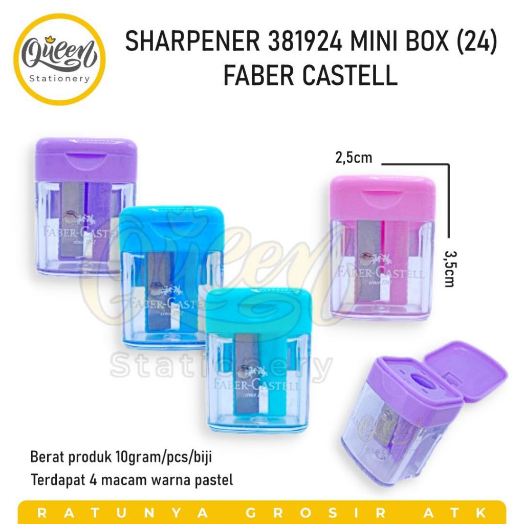 

1 PCS SHARPENER 381924 MINI BOX (24) FABER CASTELL / RAUTAN / OROTAN PENSIL