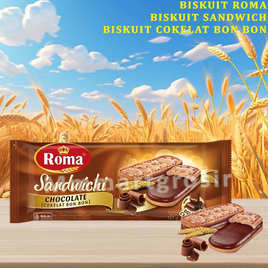 

Biskuit Roma / Biskuit Sandwich Choco / Biskuit Chocolate Bon Bon / 157gr