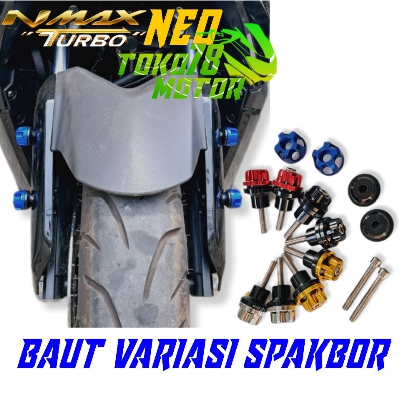 4 Pcs Baut Variasi Spakbor depan NMAX TURBO NEO NEO S TECHMAX ALUMUNIUM CNC