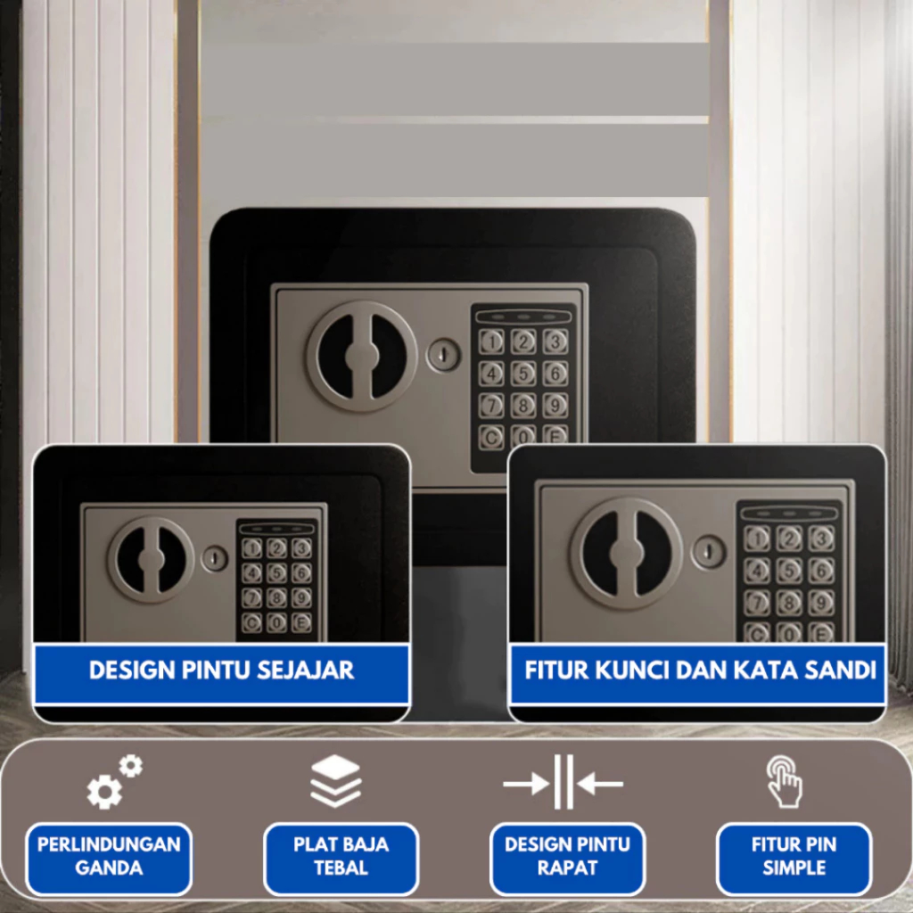 Brankas Mini Kunci Pin Brankas Mini Electric Brankas Uang Dan Emas Safety Deposit Box Manual Tbk
