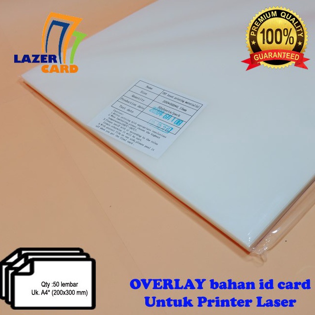 

KODE 9ZG9U BAHAN PVC ID CARD 5 lembar Overlay UNTUK LASER PRINTER