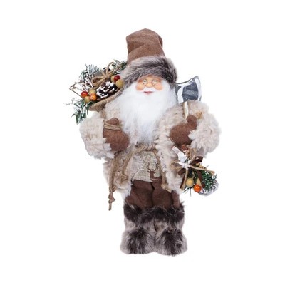 Noelle 60 Cm Patung Boneka Santa Claus Miniatur Dekorasi Natal Christmas Santa Standing - Cokelat