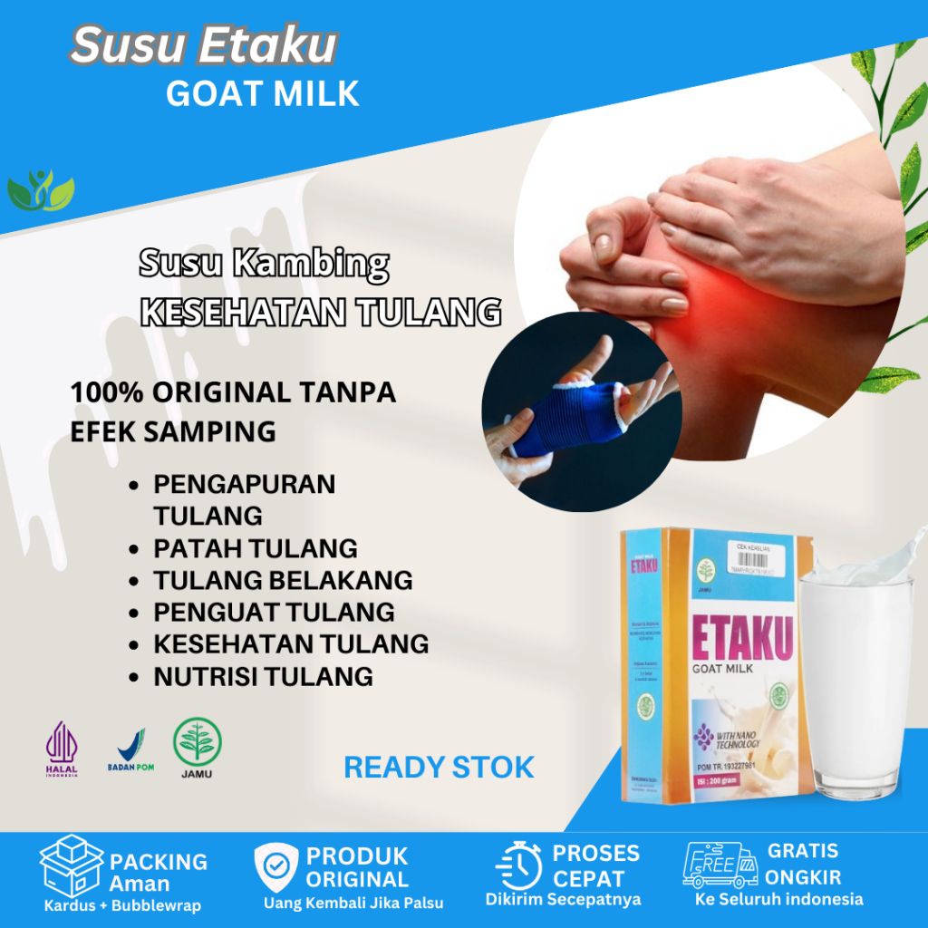 

Susu Etaku Untuk Pengapuran Tulang Osteoporosis Patah Tulang Retak Keropos Kaku