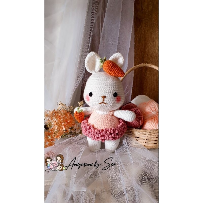 Boneka Rajut Kelinci / Amigurumi Kelinci / Boneka Amigurumi / Boneka Rajut Kelinci Putih