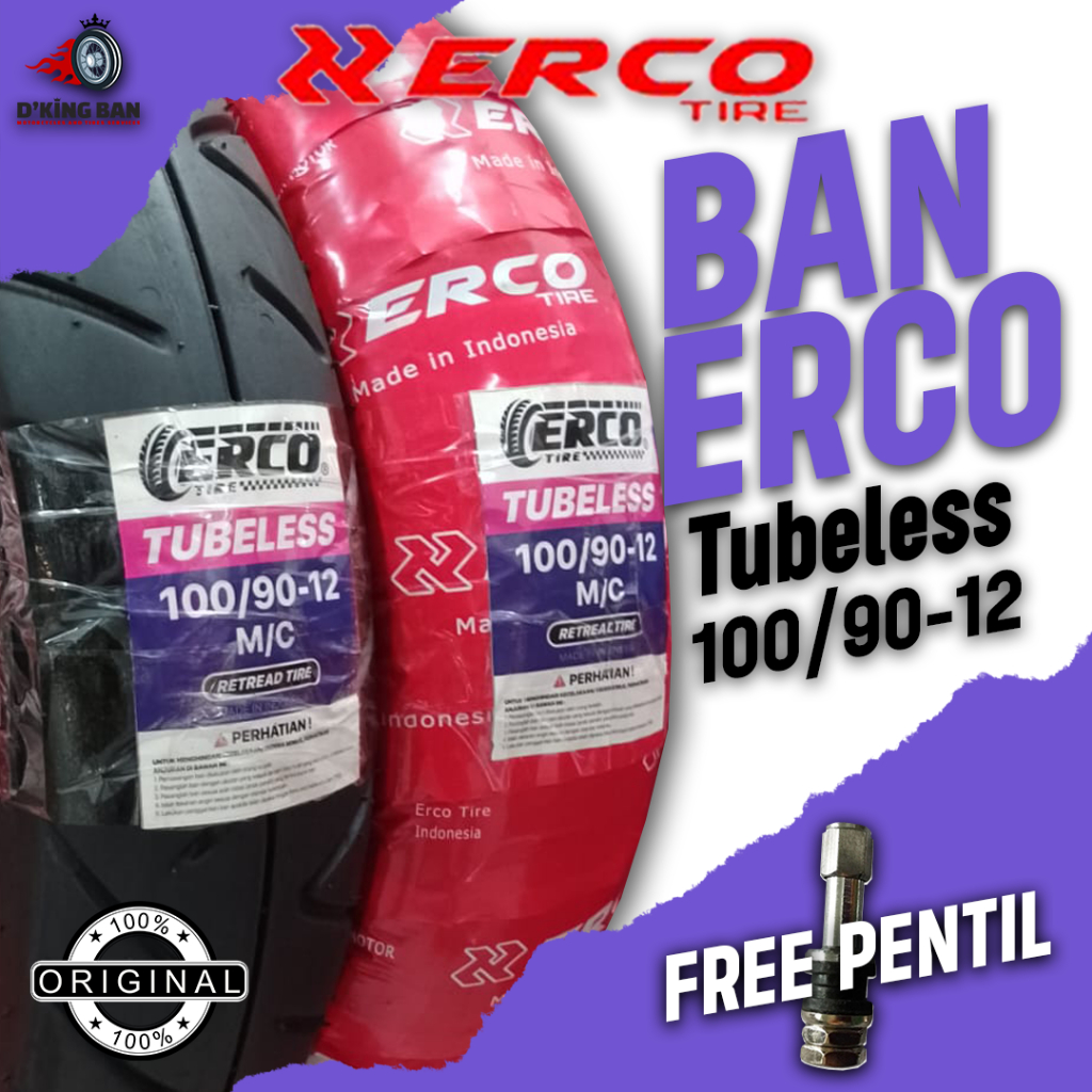 Ban Motor Matic ERCO 100/90-12 Tubeless Ring 12