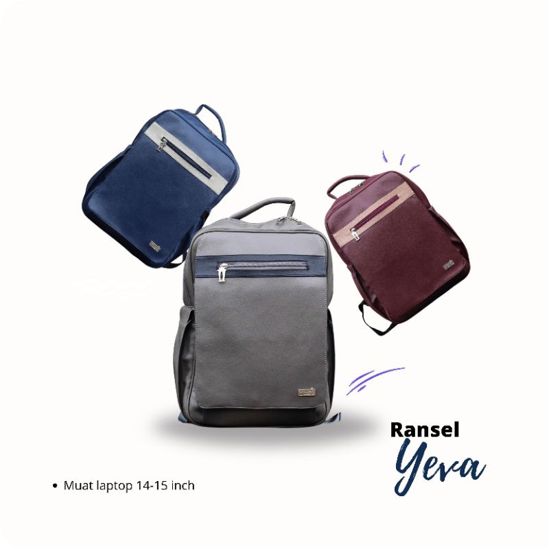 TAS RANSEL J YEVA RUMAH WARNA TAS WANITA ANAK SEKOLAH KULIAH KERJA LAPTOP