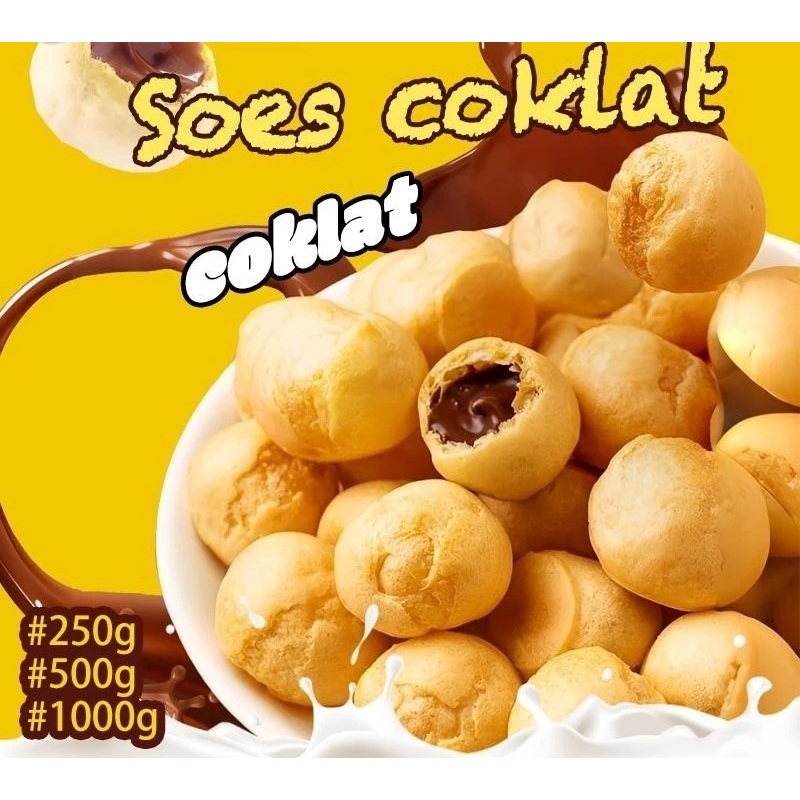 

COD Soes Coklat Cokelat 500g/1kg halal Kue Sus Kering Isi soes coklat lumer 1 kgr Enak Murah kesukaan anak dan favorit cemilan keluarga