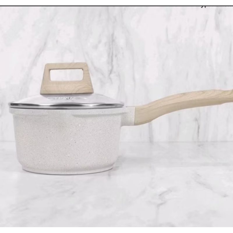 Cypruz Sauce Pan White Granite Greblon Diecast