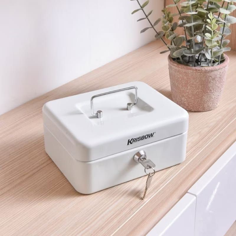Cash Box 20Cm Tempat Penyimpanan Uang Cash 20Cm Cash Box Krisbow 20Cm Brankas Uang Mini Cash Box Min