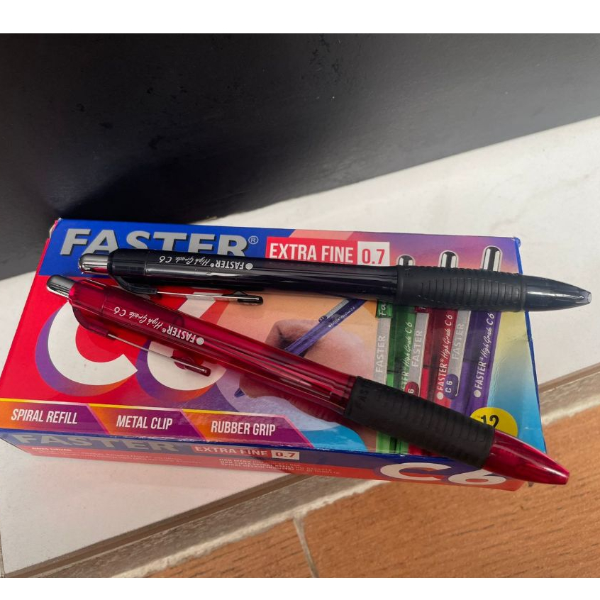 

{satuan} Pulpen Fater C6 tinta HITAM / Pulpen Faster Cetek – per pcs