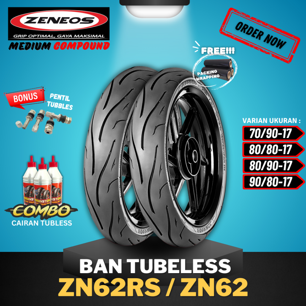 .[READY COD] BAN ZENEOS ZN62RS / ZN62 RING 17 ( 70/90-17 / 80/80-17 / 80/90-17 / 90/80-17) / BAN TUB