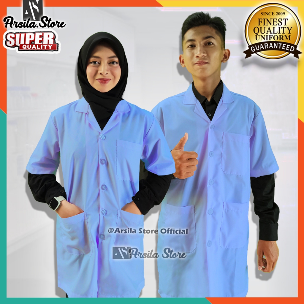 JAS LABORATORIUM LENGAN PANJANG & PENDEK BIRU MUDA