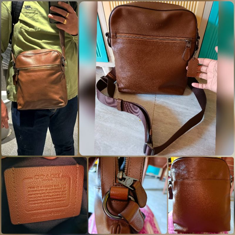 Original Tas Pria Coach Houston Flight Bag preloved second