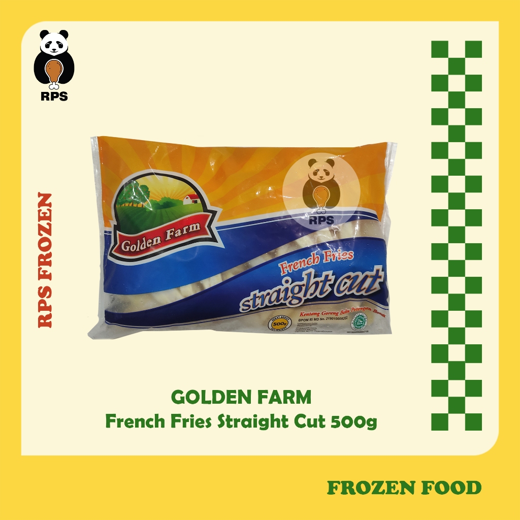 

Golden Farm French Fries Straight Cut Kemasan 500gr, Kentang Goreng 500gr