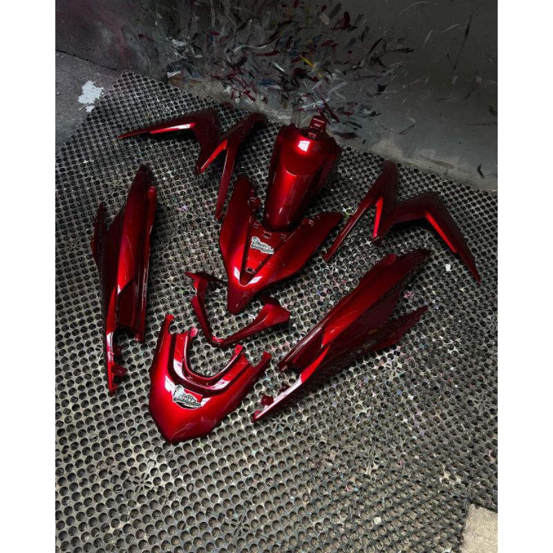 cat warna flame red/semi candy red cat automotive