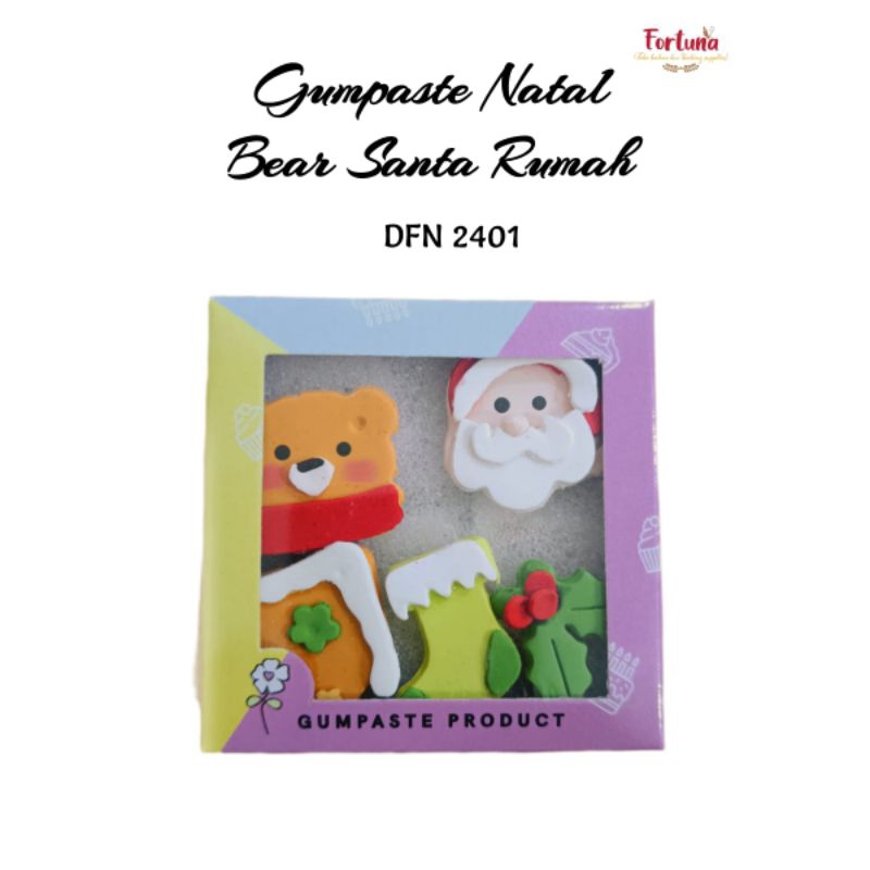 

Gumpaste Natal Bear Santa Rumah DFN2401 (1pcs)
