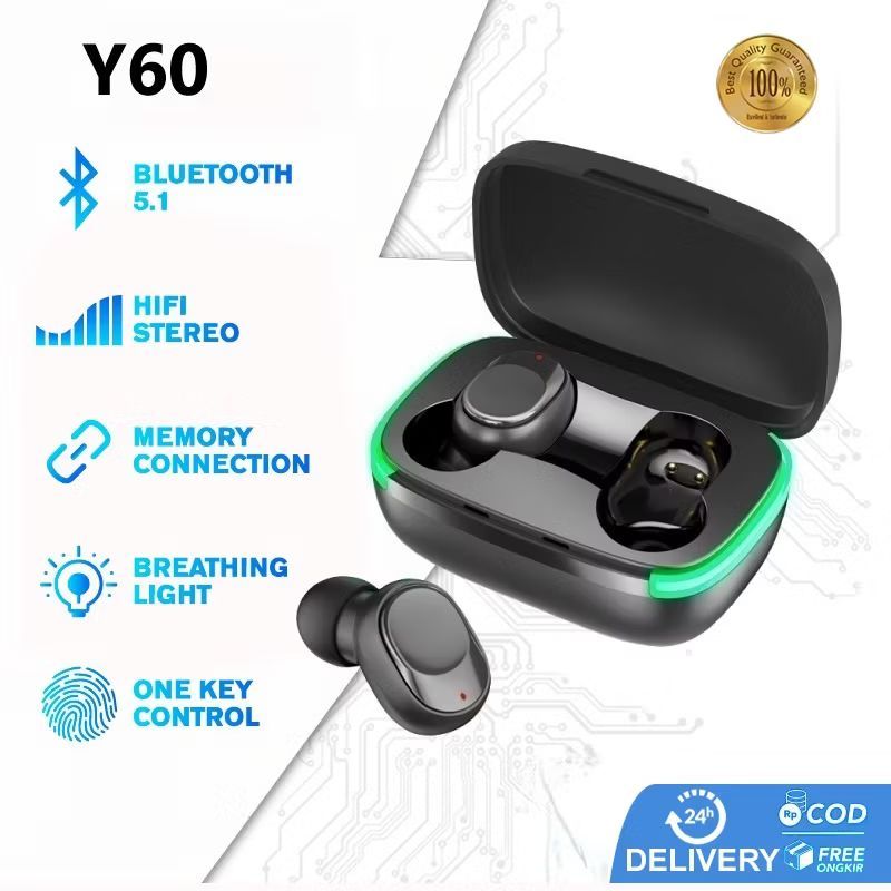 [ TWY ] Headset Wireless Y60 V5.3 / earphone wireless TWS Y60