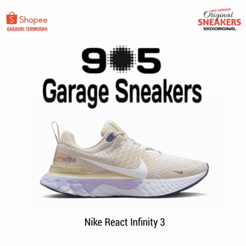 Sepatu Nike React Infinity Run Flyknit 3 Oatmeal Original