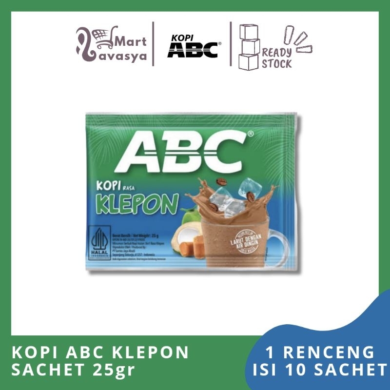 

KOPI ABC KLEPON 25g - 1 RENCENG ISI 10 SACHET - KOTA BANDUNG - LAVASYA MART