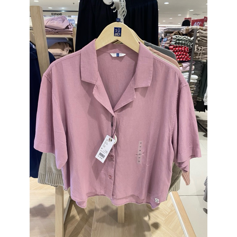 SUKO KEMEJA WANITA SEMI CROP BAHAN LINEN BY MATAHARI (S-XL)